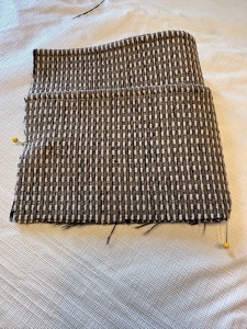 5205, pin the middle pocket to the lower pocket on the side edge as you can see by the pins at the left, armchair caddy