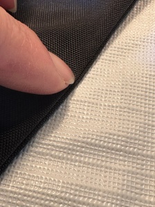 5267, finger press edge of bag with finger nail, fishing bag