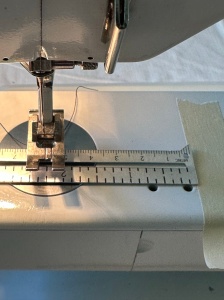 5280, measure 2 14" from the outer edge and stitch the bag into 2 sections, fishing bag