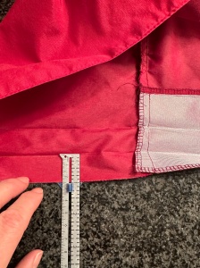 9678, measuring the one inch fold line of the hem, how to fix a ripped hem